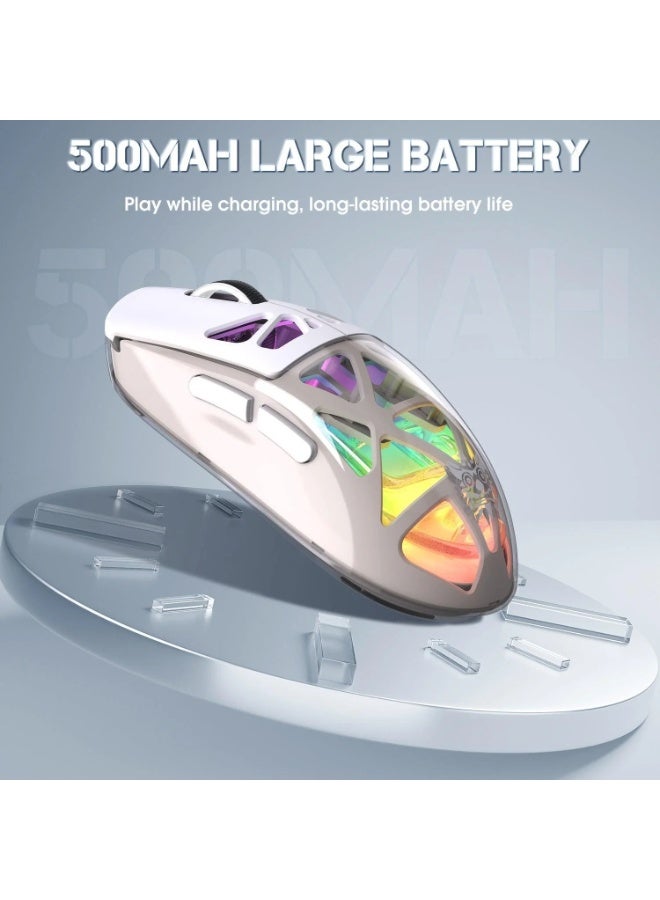 onikuma CW930 RGB Tri-Mode Wireless Gaming Mouse with Bluetooth 5.0, 2.4G Wireless & Wired Type-C Connectivity, 500mAh Rechargeable Battery, 5-Level Adjustable DPI (800–4000), Dynamic RGB Lighting Effects - Image 2